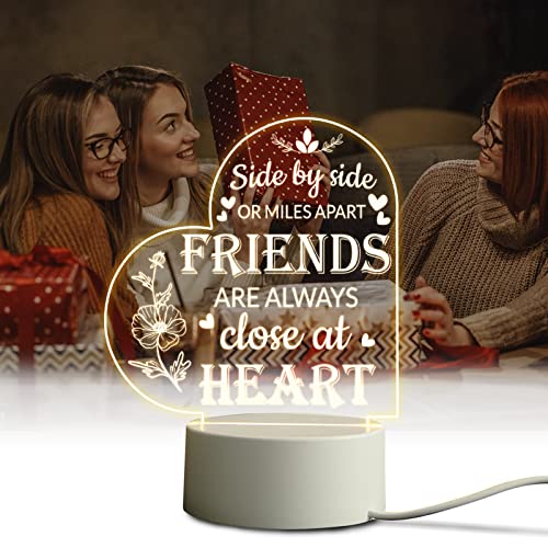 Steadstyle Best Friend Night Light Gifts - Long Distance Friendship Gifts Bff,Bestfriend,Besties - Birthday Gift,Graduation Gifts,Going Away Gifts,Housewarming Gift,Usb Powered Acrylic Night Light #TOP2