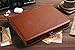 Handmade Genuine Leather Portfolio Organizer for IPad/Document, Business Padfolio with A4 Leather Notepad Holder, Leather Compact Folder Conference Portfolio for Men and Women, Oil-Brown