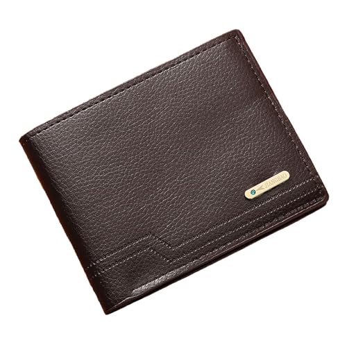 Image of Slim Wallet for Men with Coin Purse, Minimalist Wallet with Zipper, Bifold Mens Wallets with Credit Card Holder, PU Leather Men's Wallet with Money Clip, Carteras Para Hombres (Coffee L)