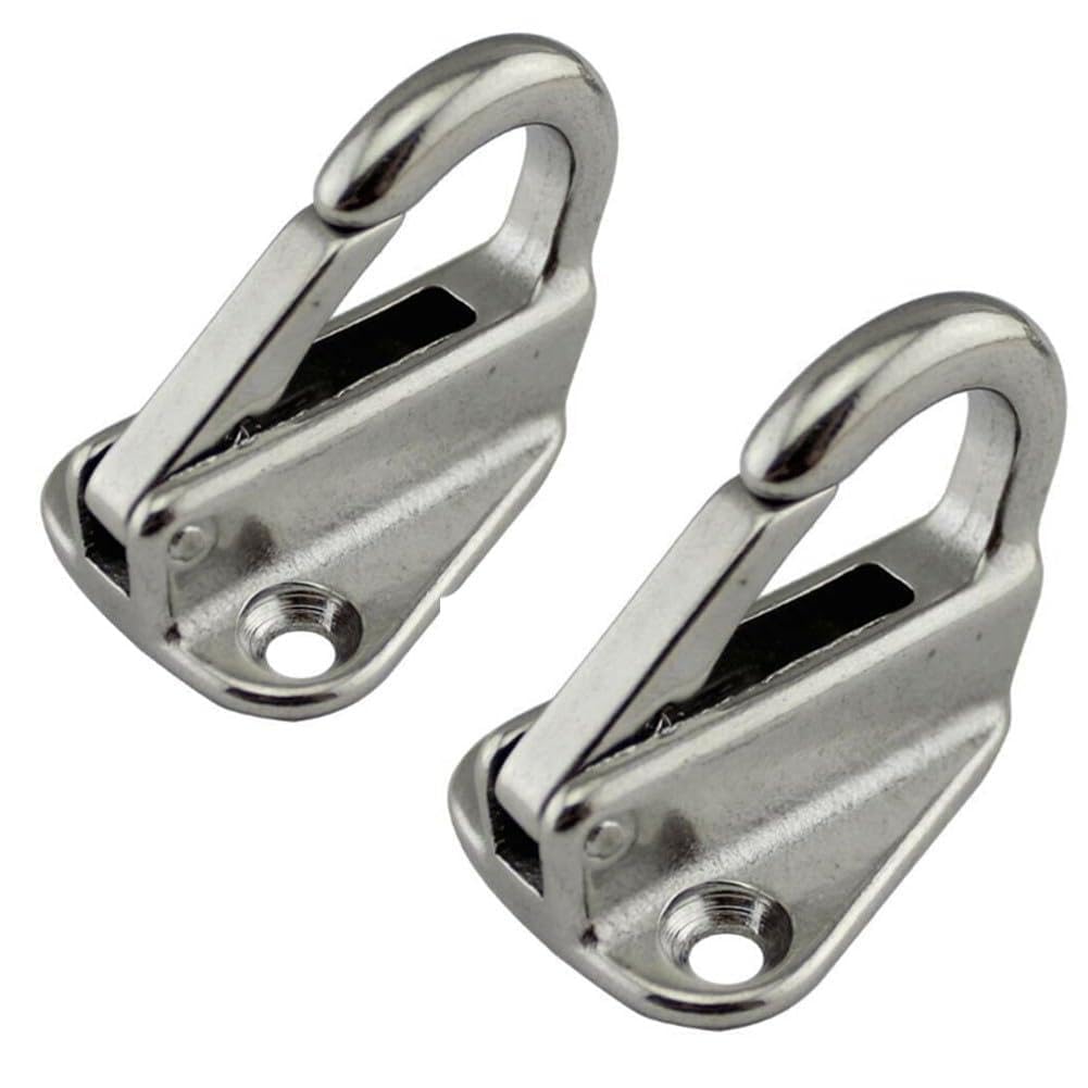 EasyByMall 2Pcs 316 Stainless Steel Spring Snap Fending Hook, Heavy Duty Marine Boat Hardware with High Polished Finish for Yacht, for caravan, Trailer