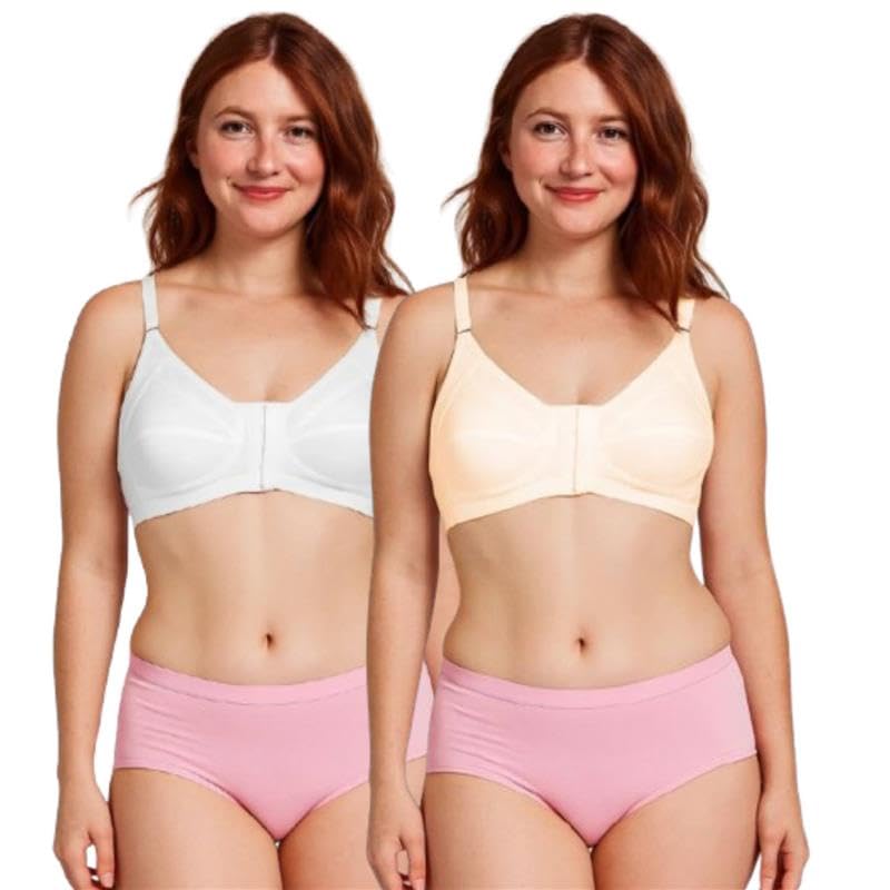 Image of ELEG & STILANCE Women's Full Coverage Non-Padded Plus Size Front Open Feeding Bra - Soft, Comfortable & Durable Bra for Daily Use 5 Hook Multicolor (42)