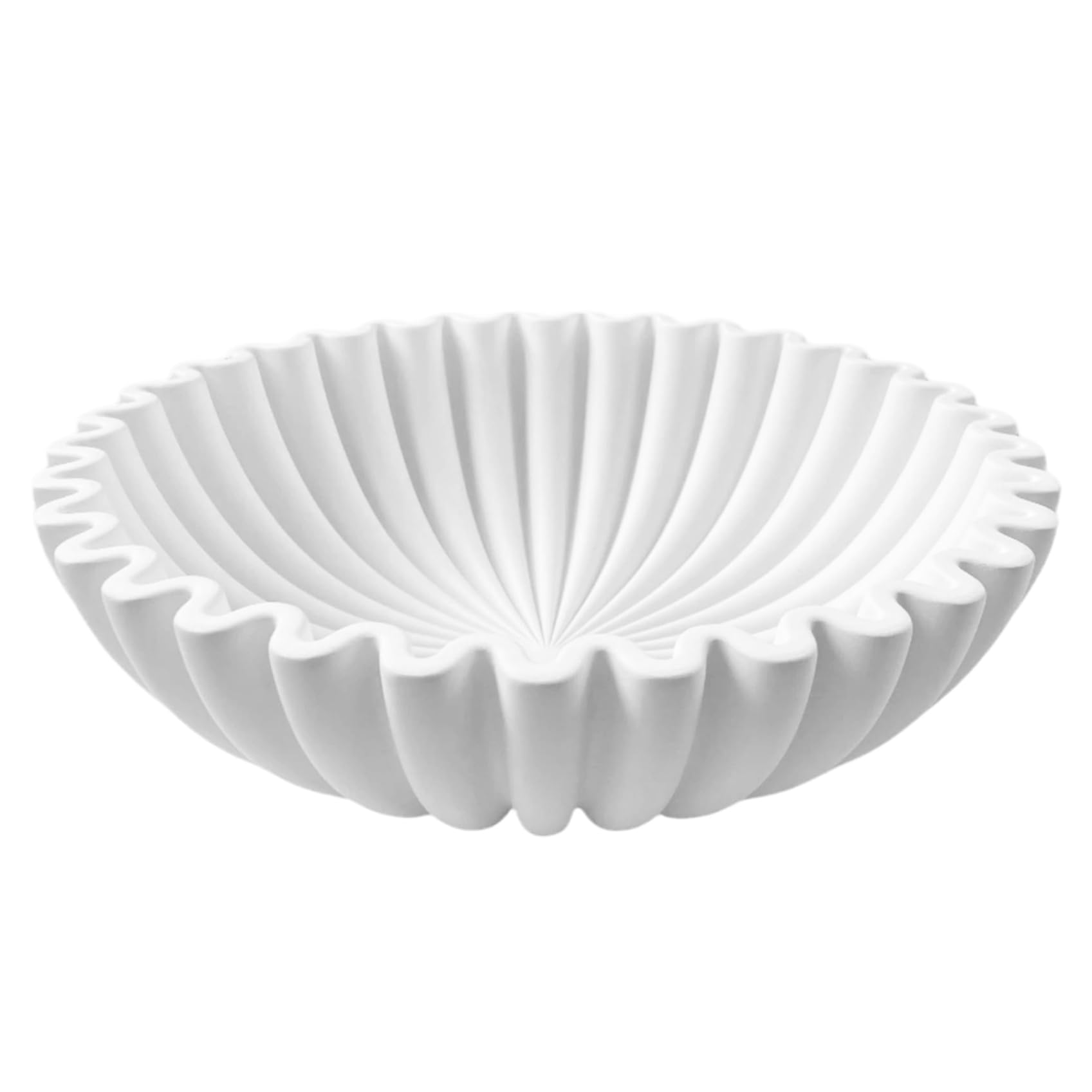 CAKEEYUM Ruffle Bowl, 9.8 inch Large Modern Decorative Bowl Ruffle Decor Stylish Fruit Tray Key Holder for Kitchen Entryway Shelf Table Key, Candy, Snack, Decorative Bowls for Home Decor, K
