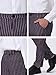 Lars Amadeus Men's Striped Dress Pants Straight Fit Color Block Business Stripe Trousers 36 Purple White