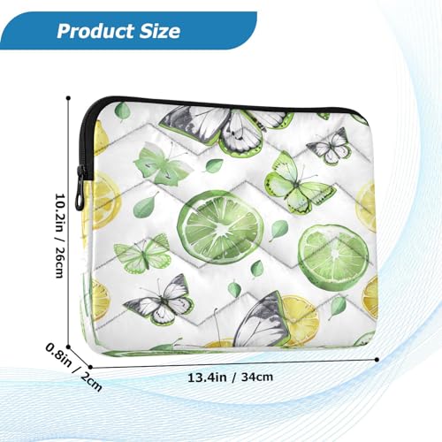 Funda para portátil 13-14 pulgadas impermeable con diseño de mariposas limón miniatura 3