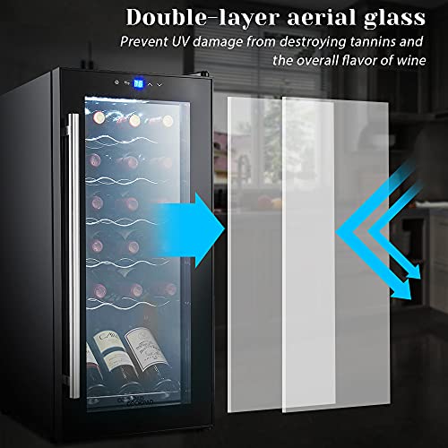 18 Bottle Wine Cooler Refrigerator Compressor Wine Fridge Freestanding