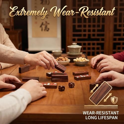 FENGSHUI-CAISHEN Set Tradicional de Mahjong en Madera miniatura 2
