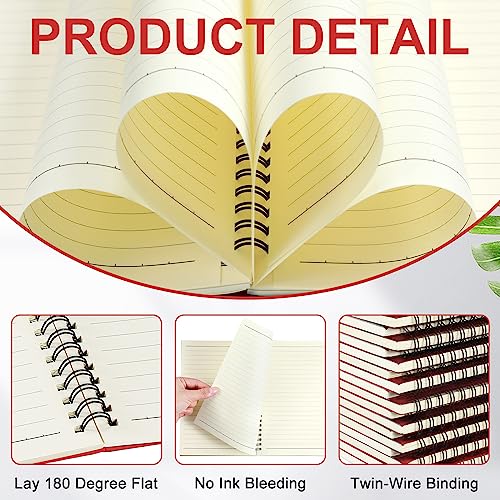 Image of Yahenda 54 Pcs Spiral Notebooks,1 Subject,Wide Ruled, Red