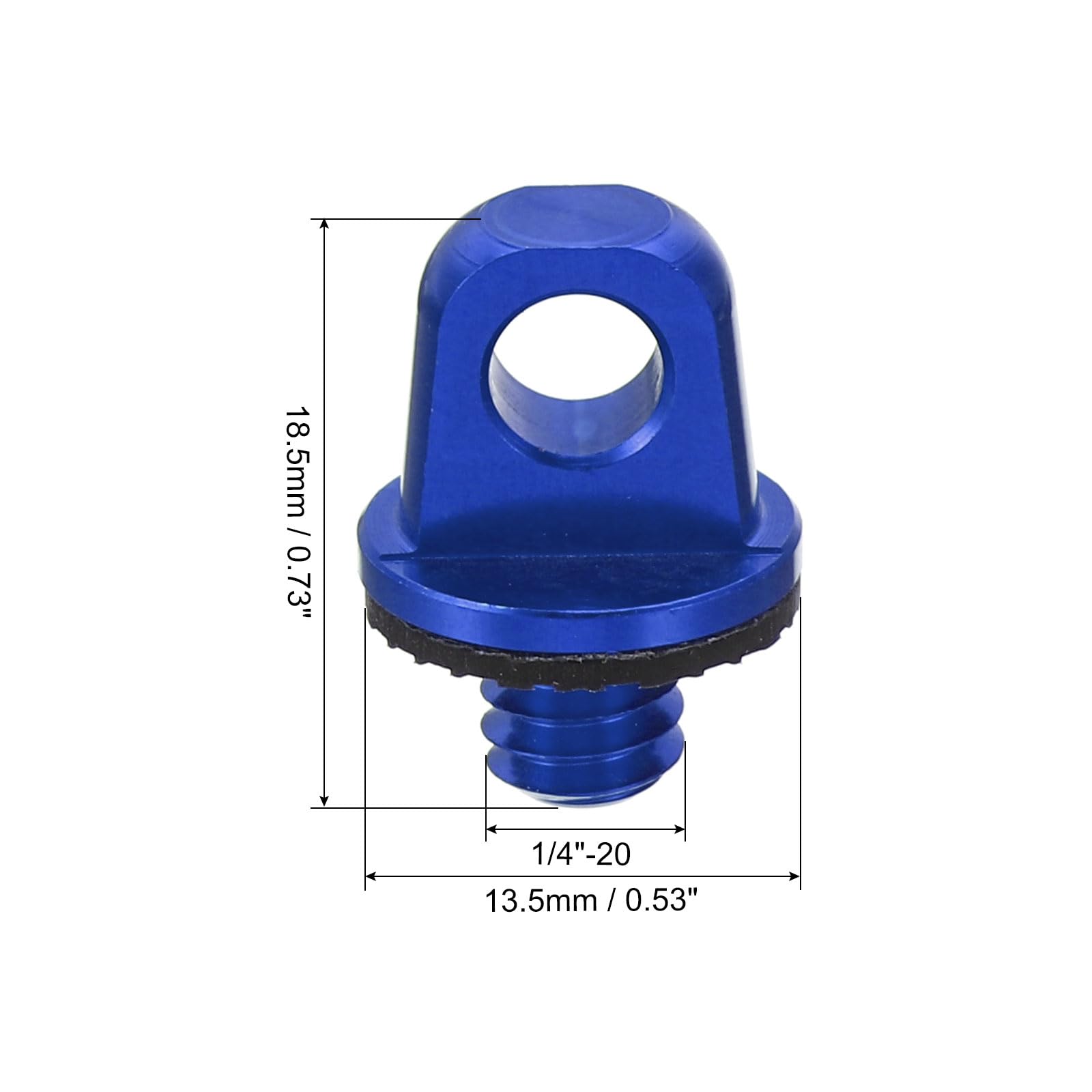 PATIKIL 1/4" Camera Neck Strap Screw Holder, 2 Pack Quick Install Camera Screws with Rubber Washer for Wrist Shoulder Strap Sling Blue - Image 2