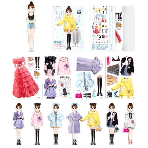 Teksome Magnetische Anziehpuppen Papier Spielset für Mädchen