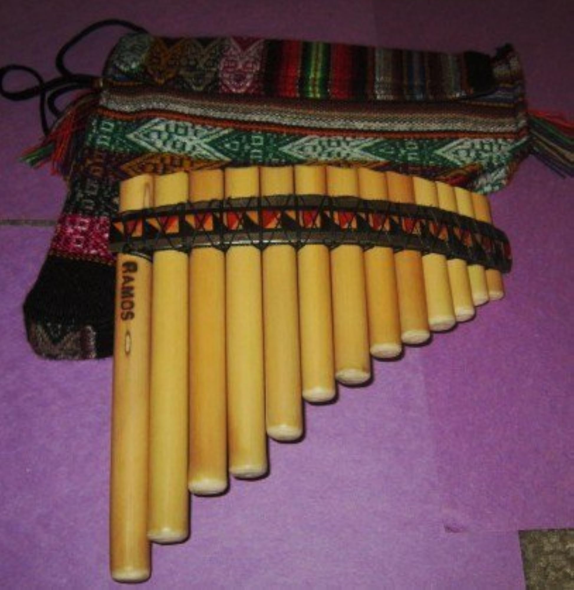 Pan Flaute Inca Motif, 13 Pipes Bamboo Flute Set