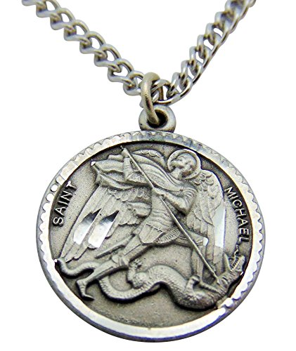 Westmon Works St Michael Pewter Medal One Inch Saint Pendant on a Stainless Steel Chain Boxed Gift Set3