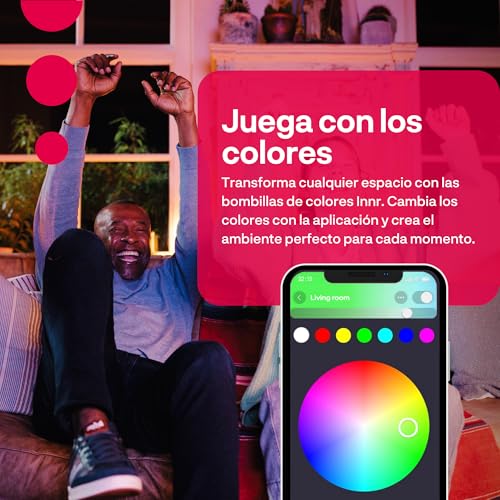innr Zigbee E14 Bombilla Inteligente, Funciona con Hue* y Alexa (requiere puente), Luz LED Blanca y Colores, 16 Millones de Colores, Lámpara RGB, Regulable, 500 Lúmenes - 2 piezas - imagen 4