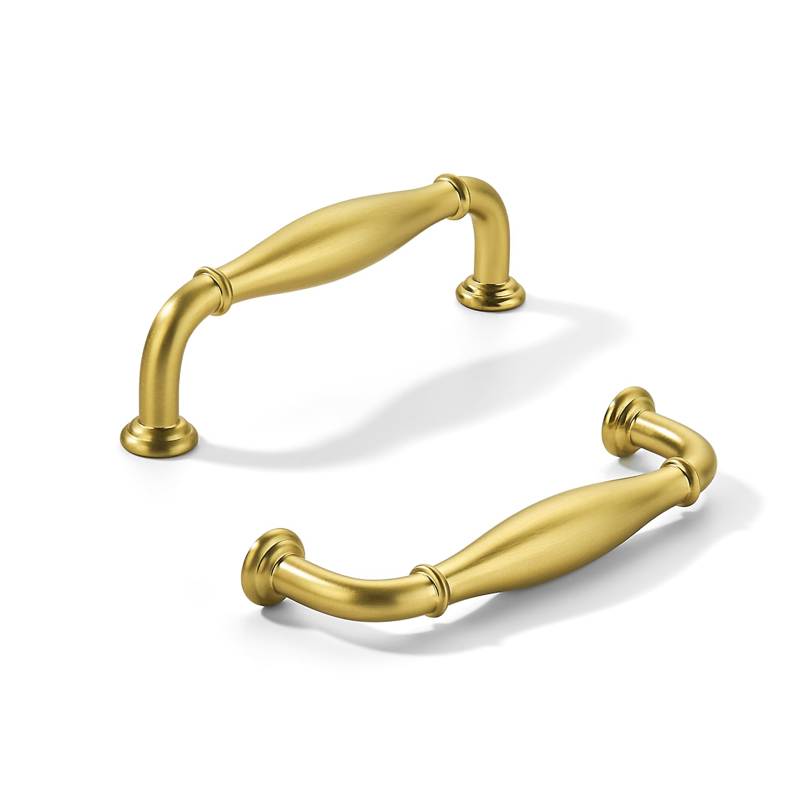 KHTUMEWARE-80374 Vibrant Brushed Moderne Brass Cabinet Pulls CTC 4 in (102 mm) 10-Pack