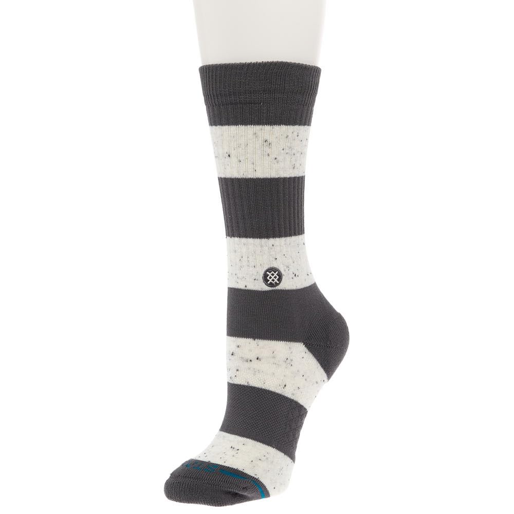 Stance Nep Stripe Crew Socks Grey Multi Patterned Calf Socks Large