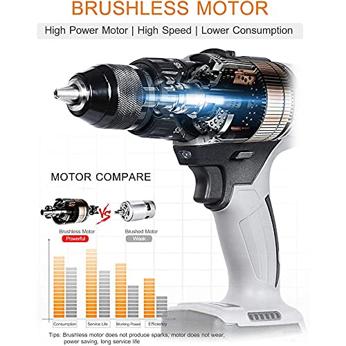 XXZZL Akku-Bohrschrauber Akku-Schlagbohrschrauber Bohrschrauber 21V 2x2.0 Ah Maximaler Drehmoment 200 Nm 21+3… – Bild 6