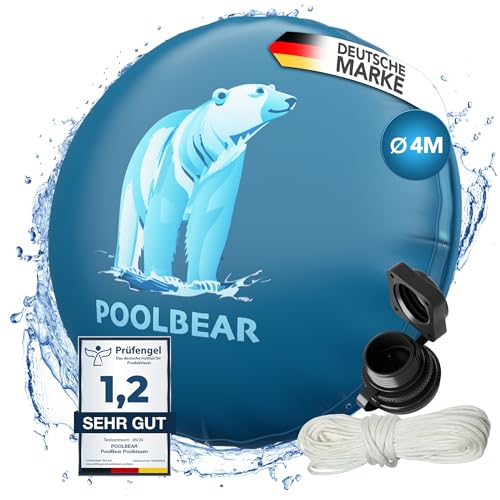 PoolBear Cojín de piscina de invierno de 4 m XXL I Cojín de aire para piscina con doble costura incluye kit de reparación, cojín de protección contra heladas para invernada