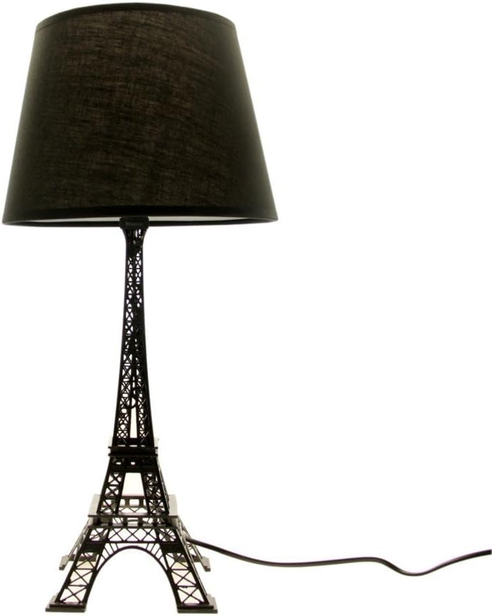 Eiffel Tower Table Bedside Lamp Black Shade H 52cm