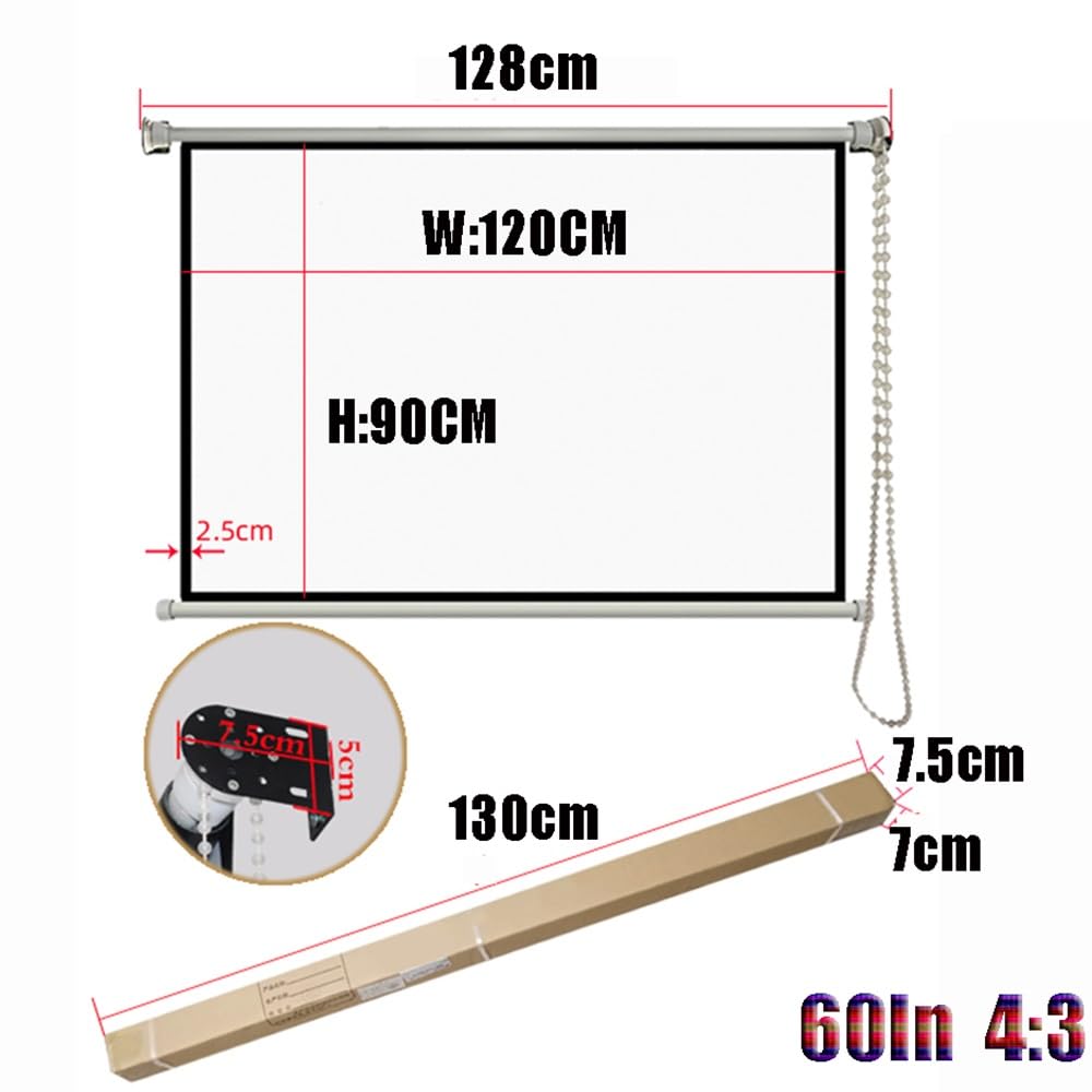 ECRAN DE PROJECTION Écran de Projection 120 16:9 HD 4K Pliable Anti-Plis Écran de projecteur