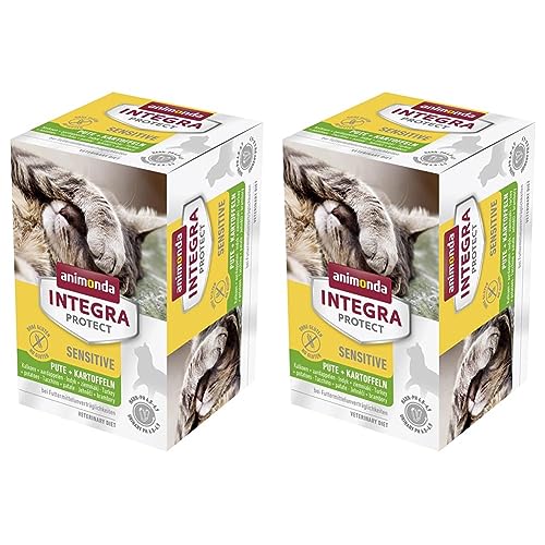 animonda Integra Protect Katze Sensitive, Diät Katzenfutter, Nassfutter bei Futtermittelallergie, mit Pute + Kartoffel, 6 x 100 g (Packung mit 2)
