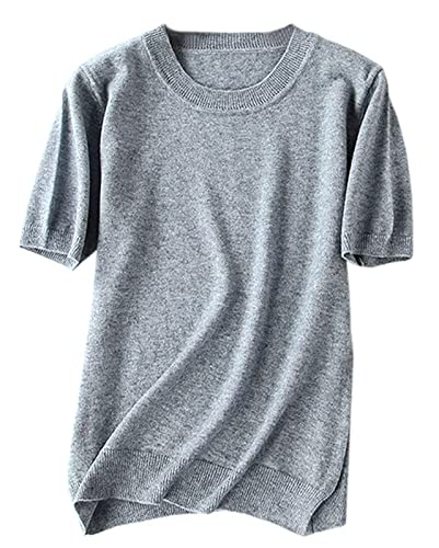 Image of SANGTREE Short Sleeve Sweater for Women Crewneck Summer Knit Tops | Summer Knit Pullover Tops.Perfect for Daily,Work,Home,Holiday,Travel,Shopping Etc.