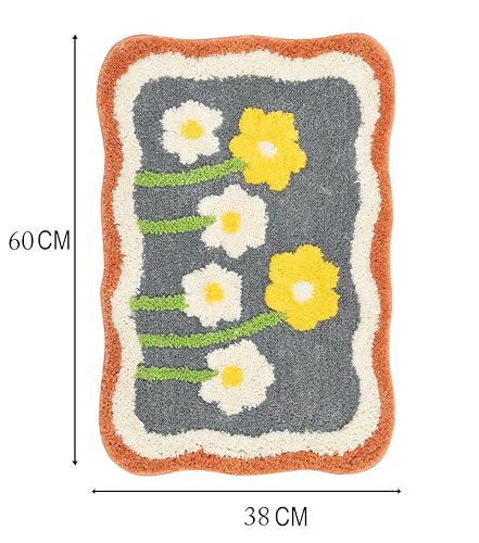 Image of Saral Home Microfiber Bath Mat 38x60 cm | Ultra Soft, Super Absorbent & Anti-Skid | Quick Dry Non Slip Door Mat for Bathroom, Bedroom, Kitchen & Entrance | Multicolor (Pack of 1)
