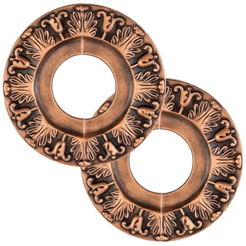 Image of 2 Pairs Split Ceiling Medallion,10 inch OD x 4 inch ID Lighting Ceiling Medallions,Round Decorative Ceiling Light Medallions-Bronze