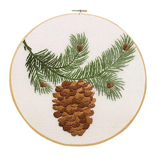 Kit de broderie pour débutants, gamme complète de kit de broderie de Noël avec motif de point de croix pour débutants, multi-motifs (vert) Cover