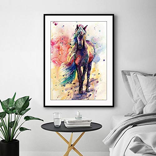 5D Full Drill Diamond Painting Kit, Diy Diamond Rhinestone Painting Kits For Adults And Children Embroidery Arts Craft Home Decor 19.6 X 16 Inch (Colorful Horse Diamond Painting Kit) #TOP1