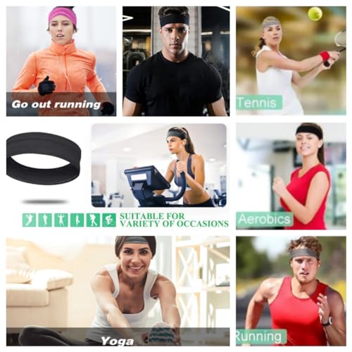 Image of Workout Headbands Non Slip Headband Sport Headbands Sweatbands Elastic Sport Hair Bands for Sports Travel Indoor Fitness Gym