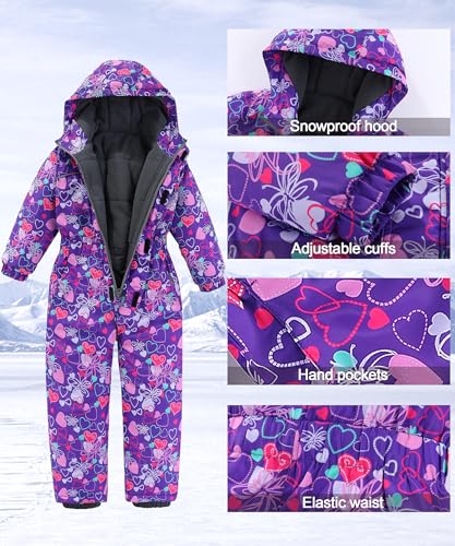 Hiheart Boys Girls One Piece Snowsuit Waterproof Ski Snowboard Coverall4