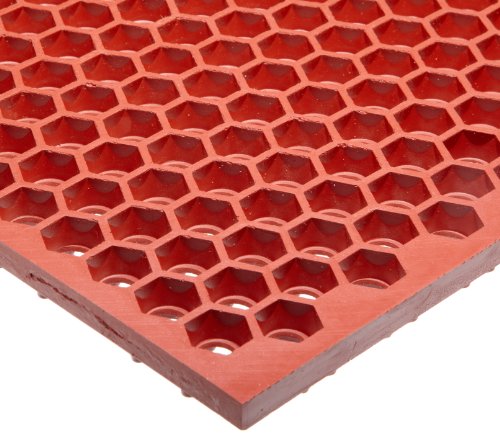 NoTrax T15 OptimatÂ® Honeycomb Design Drainage Mat, 3' X 4' Red