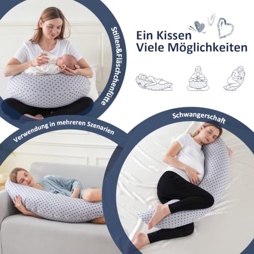 Chilling Home 2 in 1 Stillkissen XXL Schwangerschaftskissen mit Innenkissen – Ansicht 4
