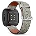 CJBROES Replacement Leather Watch Band, Compatible with Fitbit Versa 3 and Fitbit Sense of Wristband Bracelet Accessory - Pattern Design
