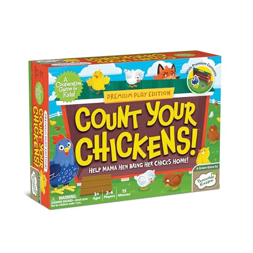 Peaceable Kingdom Count Your Chickens Award Winning Cooperative Counting Game for 2 to 4 Kids Ages 3+ - Premium Play Edition