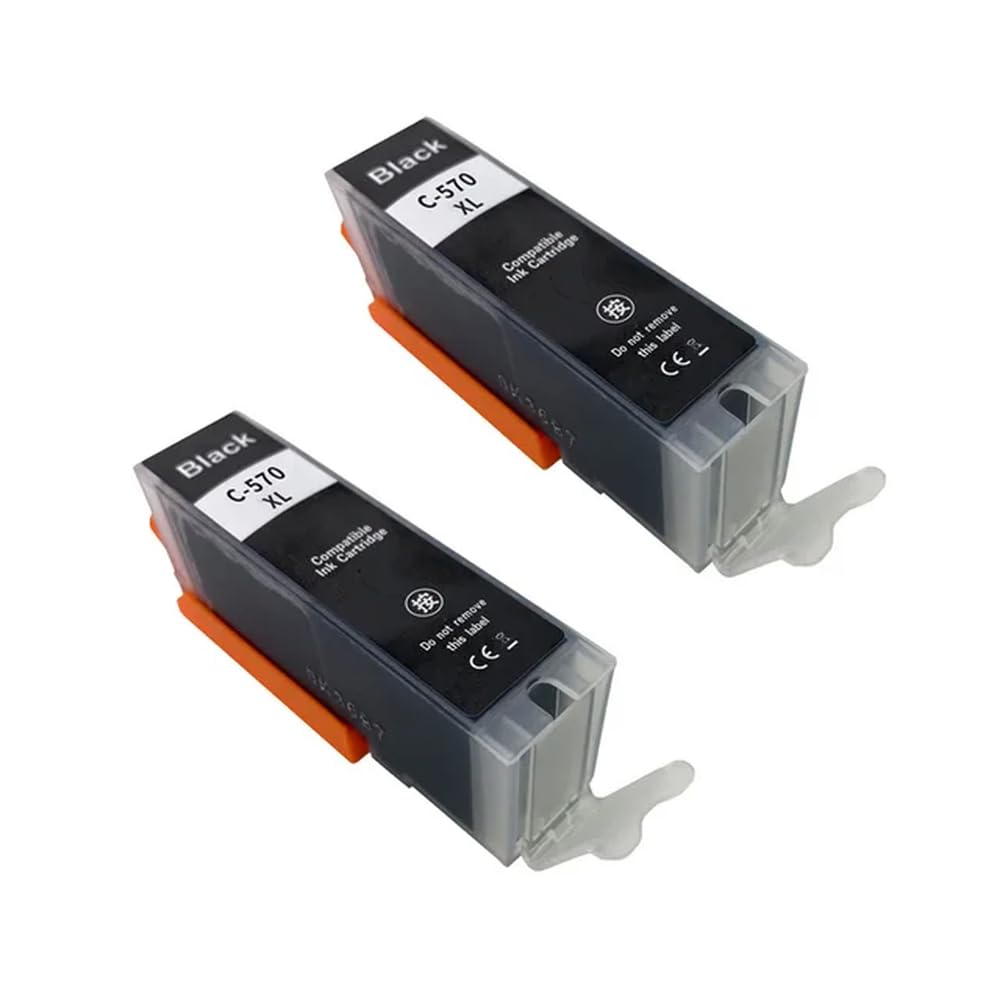 Compatible Ink Cartridge PGI-570 CLI-571 PGI570 570XL for MG5750 MG5751 MG5752 MG5753 MG6850 TS5050 TS5051 TS5052(C-570XL BK 2PCS)