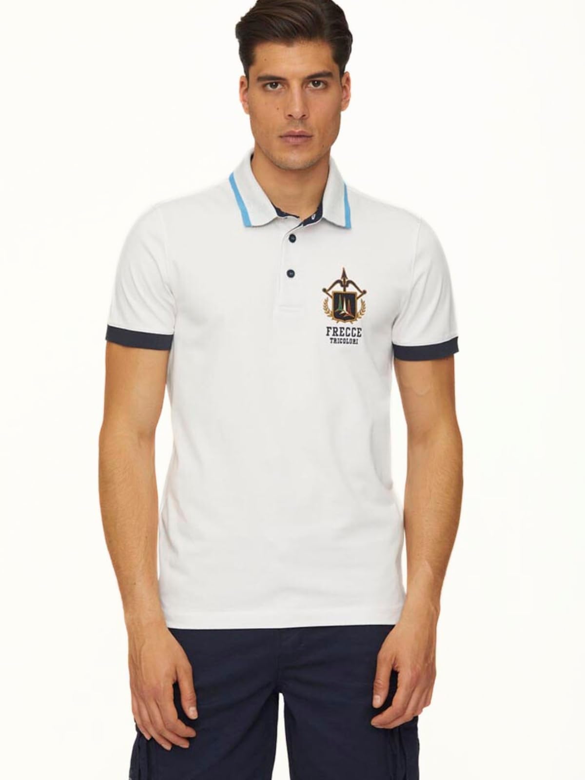 Aeronautica Militare Polo PO1761, da Uomo, in piqué, Maglia, t-Shirt, Maglietta, Maniche Corte, Frecce Tricolori