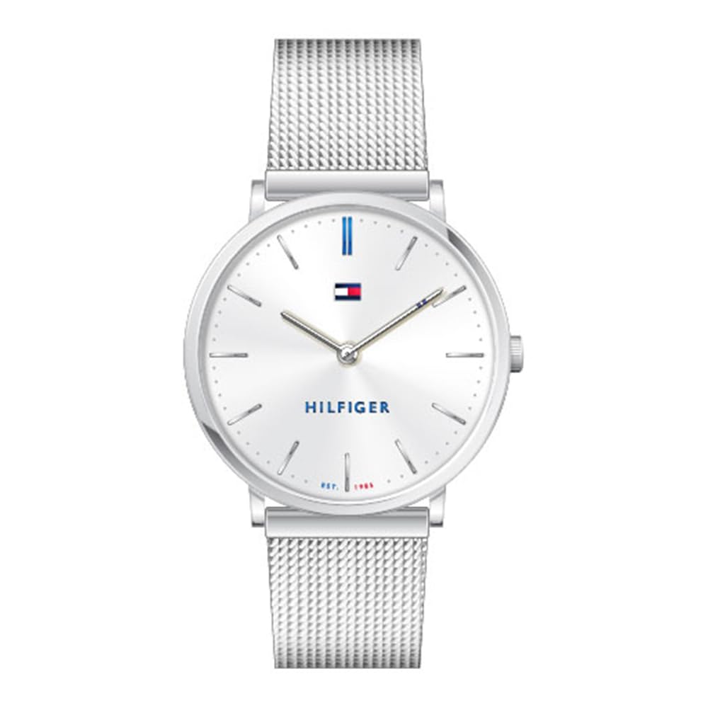 Tommy Hilfiger Reloj Analógico de Cuarzo para mujer con correa de malla de acero inoxidable plateada - 1781690