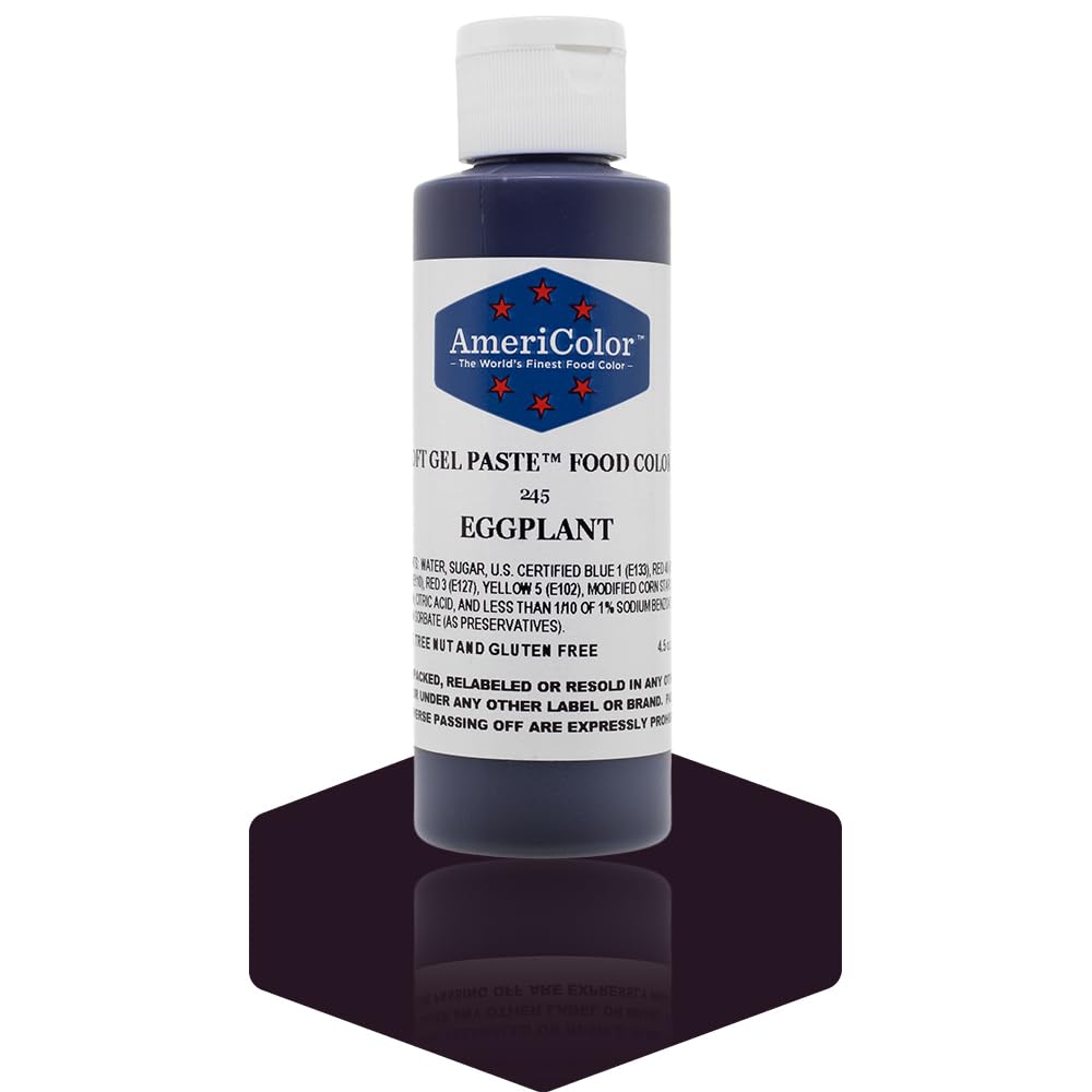 Americolor Soft Gel Paste Food Color, Eggplant, 4.5 Ounce Bottle