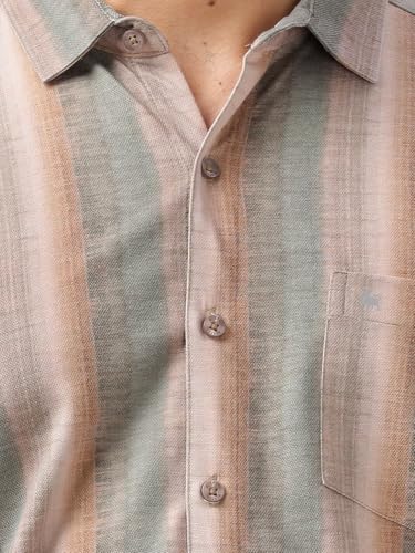 Image of BULLMER Trendy Regular Fit Striped Causal Full Sleeve Shirt for Men.