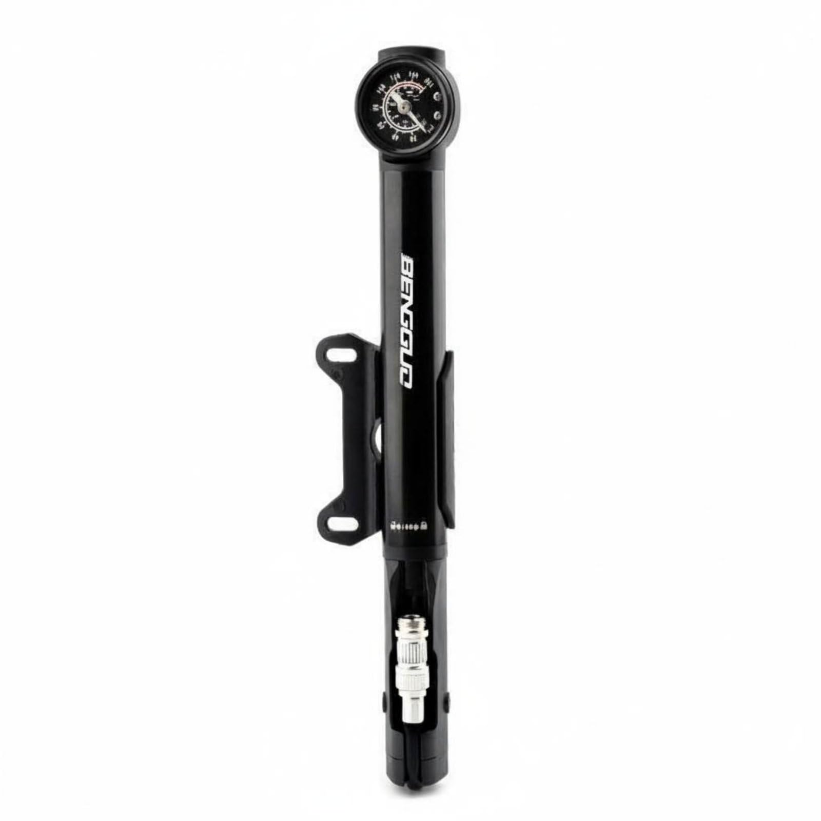 MERISHOPP Portable Bike Pump with Gauge Lightweight High Pressure Cycle Pump Hand Tire Inflator AV Type & Presta Compatible for Travel, Black-picture-17