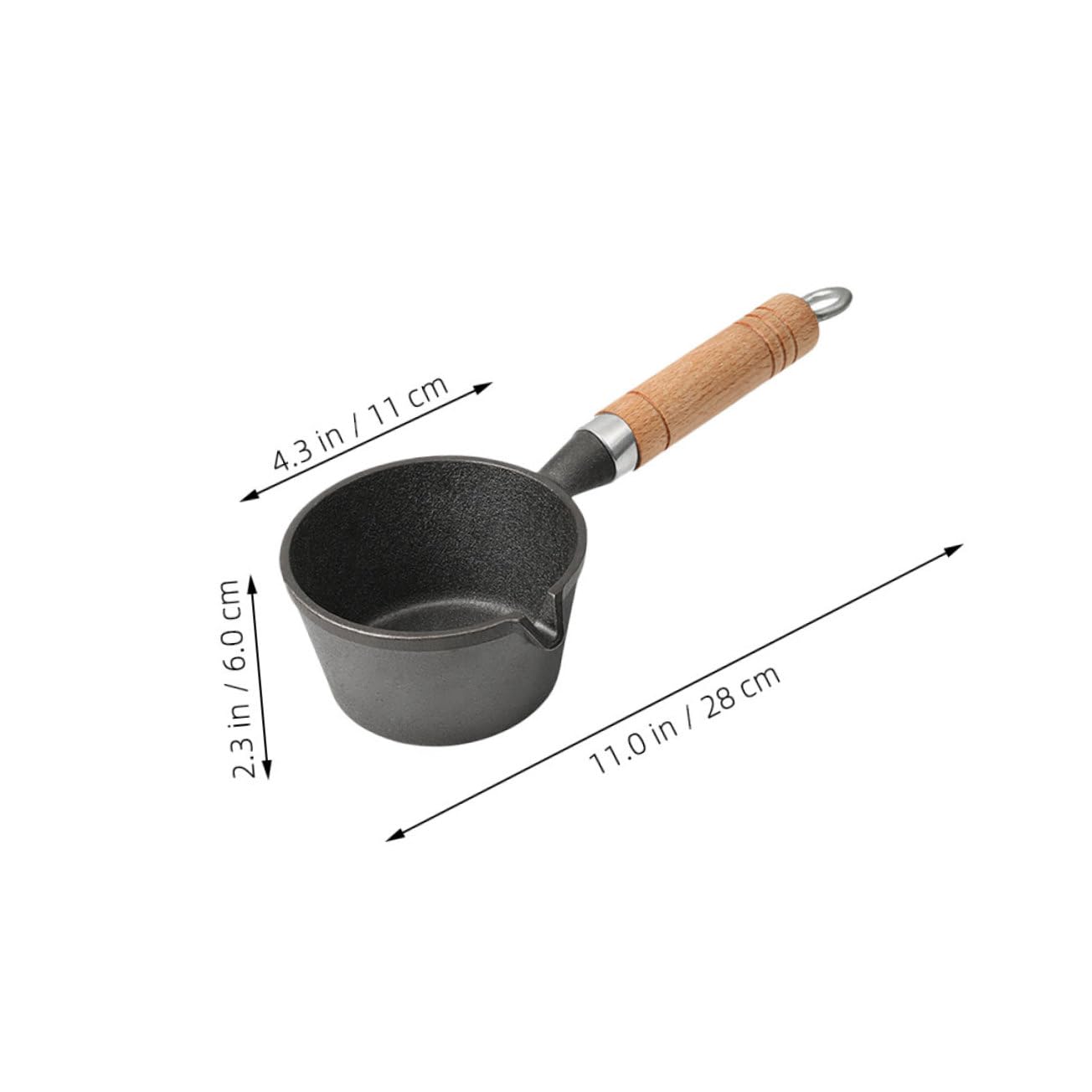 TOYANDONA Gusseisen Bratpfanne Mini Mit Holzgriff Für Eier Braten Kleine Topf Für Herd Camping Kochtöpfe Antihaftbeschichtet Eisentopf Öl Milch