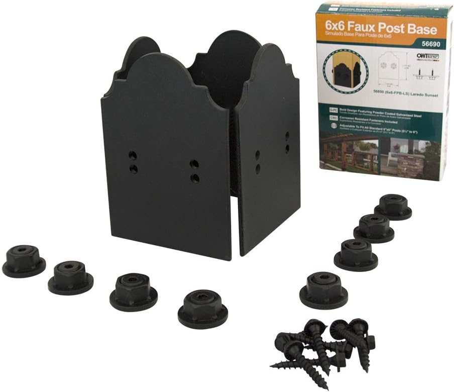 Ozco Building Products 56690 Laredo Sunset 6x6 Faux Post Base Plates (1 per Pack),Black
