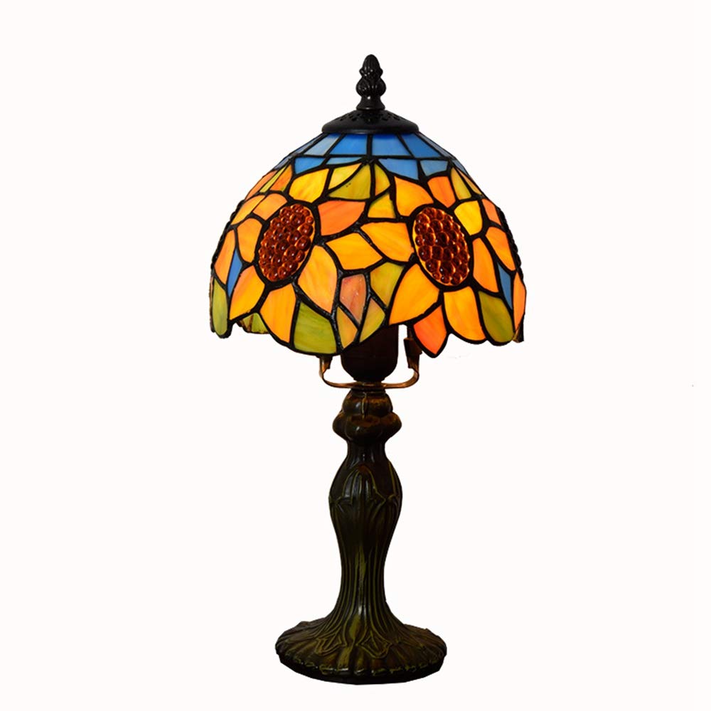 Aioneer American Country Sun Flower Garden Creative Tiffany Color Glass Living Room Bedroom Headlamp Diameter 20Cm