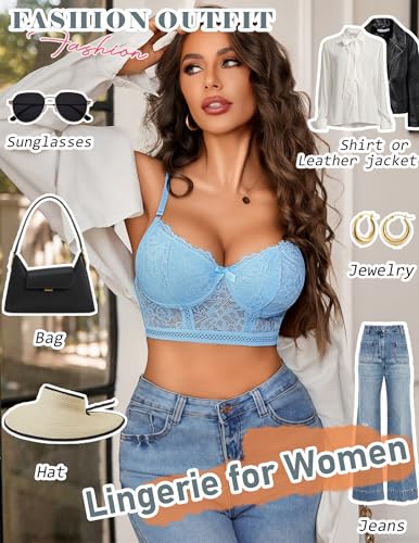 Image of Avidlove Lingerie Sets for Women Bra and High Waist Panty Set 2 Piece Lace Babydoll Outfits S-XXL