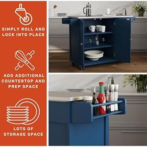 Mobile shelving mobile kitchen island cart with stainless steel top green storage cabinet furniture home kitchen utility cartgreen  urban country home decor