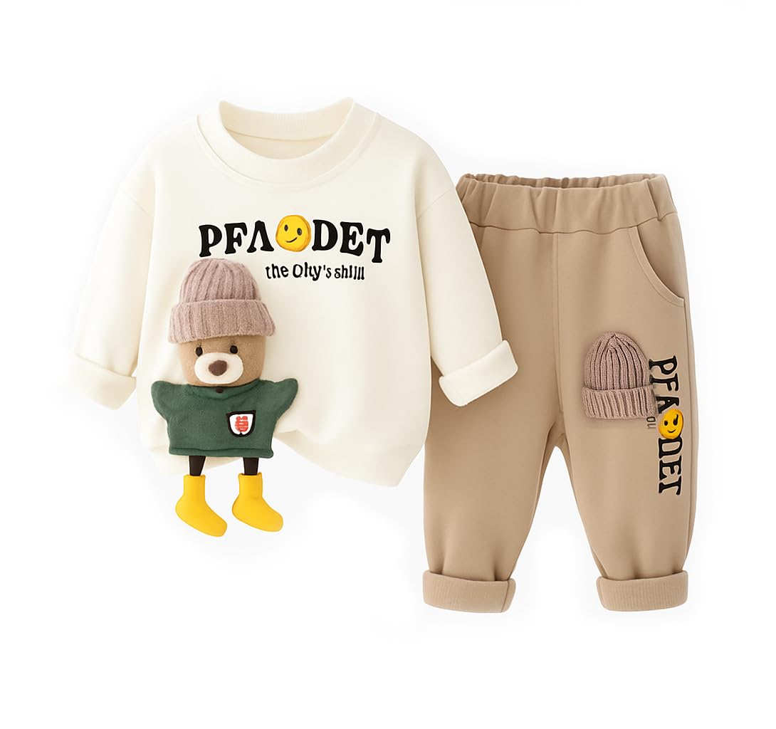 bold n elegant Unisex Kid Cotton Printed Full Length Uptown 3D Cartoon Pocket Pouch T-Shirt Sweatshirt And Jeans Party Dress-picture-38