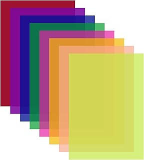 HXC Dyslexia Overlays A4 Colour Overlays for Dyslexia 8pcs Overlays for Reading Dyslexia Aids for Adults Children PVC Guided Reading Overlays for Dyslexia Irlens ADHD Visual Stress