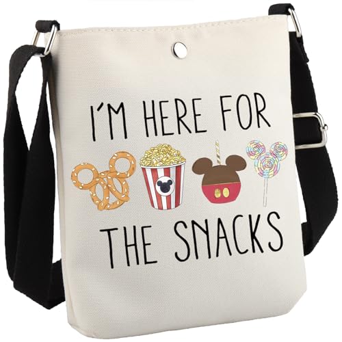 GJTIM Snacks Lover Gift Family Vacation Gift Snacks Travel Bag I’m Here For The Snacks Crossbody Bag(For The Snacks CB)