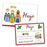 Nota de Reyes Magos, personalizada con el nombre. Melchor, Gaspar y Baltasar.