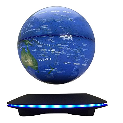Magnetic Globe, Levitation Floating Rotating Wireless Transmission Touch Control 6" Blue Globe UFO